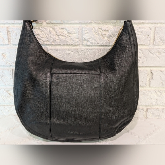 Michael Kors Lydia Large Black Pebbled Leather Shoulder Bag Hobo Boho Purse MK - Picture 5 of 16